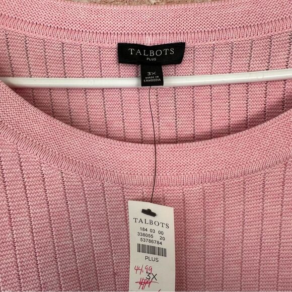Talbots Knit Sweater Button Detail NEW Women’s Plus 3X Pink - Picture 7 of 11